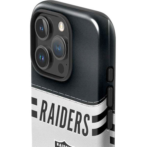 NFL Las Vegas Raiders White Striped iPhone 16 Pro Impact Case